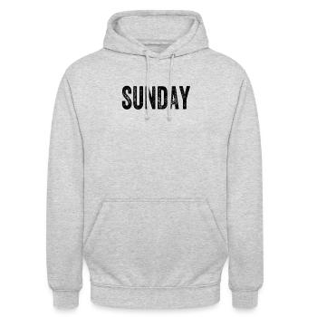 Dimanche en semaine - Sweat-shirt à capuche unisexe - gris clair chiné - Devant - Alina (178cm) & Michal (187cm)