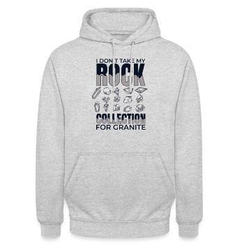 Je ne prends pas ma collection de roches pour du granit - Sweat-shirt à capuche unisexe - gris clair chiné - Devant - Alina (178cm) & Michal (187cm)