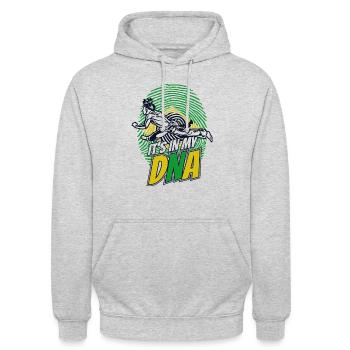 Es ist in meiner DNA Ginga Capoeirista Tanz - Unisex Hoodie - Hellgrau meliert - Vorne - Alina (178cm) & Michal (187cm)
