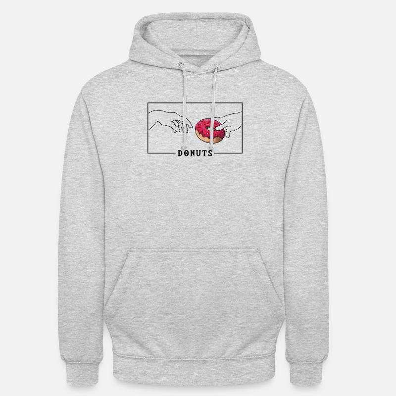 Michelangelo Création d’Adam Donuts Beignet - Sweat-shirt à capuche unisexe - gris clair chiné