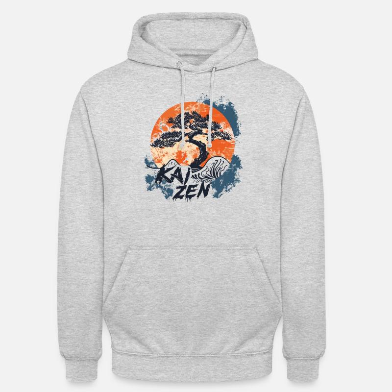 Hiragana Katakana Kaizen-methode Kaizen - Sweat-shirt à capuche unisexe - gris clair chiné
