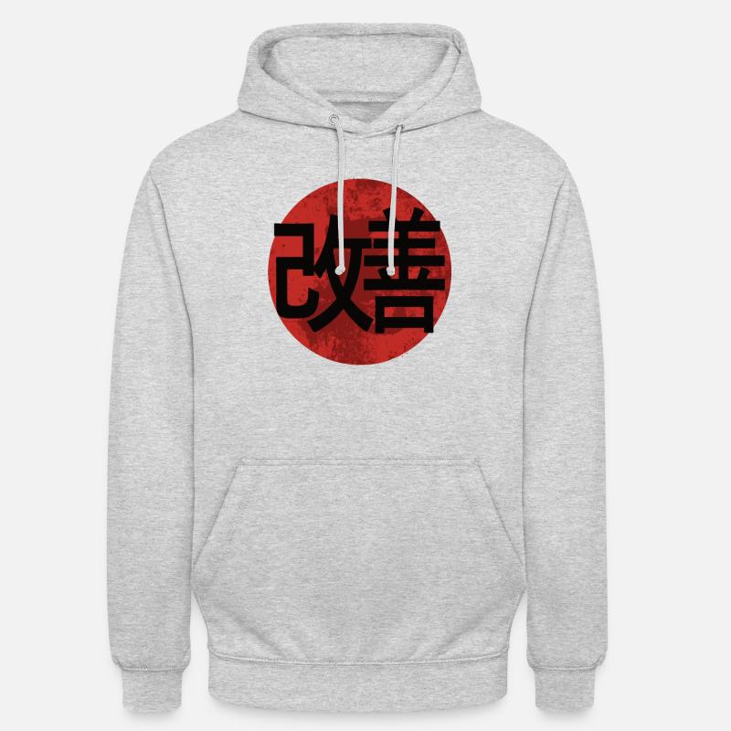Hiragana Katakana Kaizen-methode Kaizen - Sweat-shirt à capuche unisexe - gris clair chiné