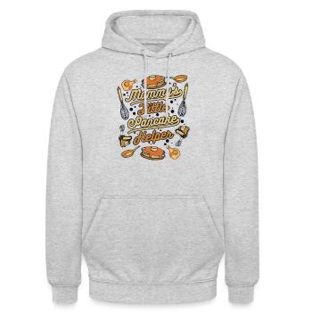 Mommy's Little Pancake Helper Recipes Flapjack - Unisex Hoodie - light heather grey - Front - Alina (178cm) & Michal (187cm)