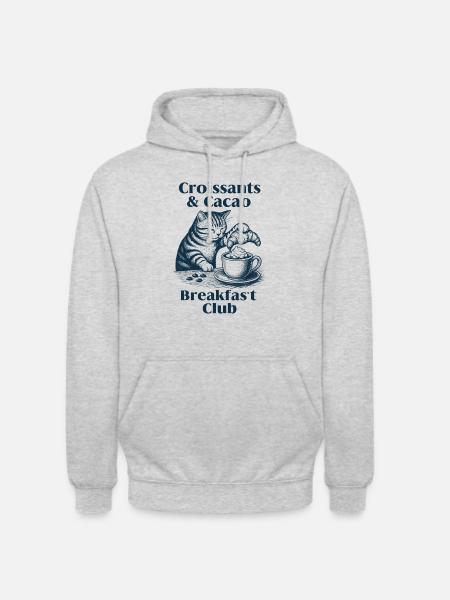 Espresso Breakfast Club and Croissants - Unisex Hoodie - light heather grey