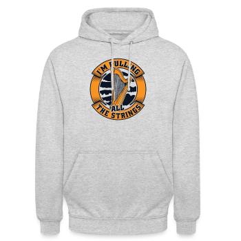 Je tire toutes les cordes Harpe Harpe de concert Harpe - Sweat-shirt à capuche unisexe - gris clair chiné - Devant - Alina (178cm) & Michal (187cm)