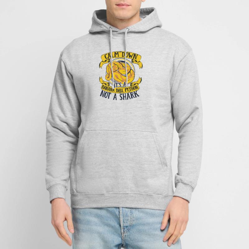 Calmez-vous, ce n’est pas une boule de banane de python de requin Sweat-shirt à capuche unisexe