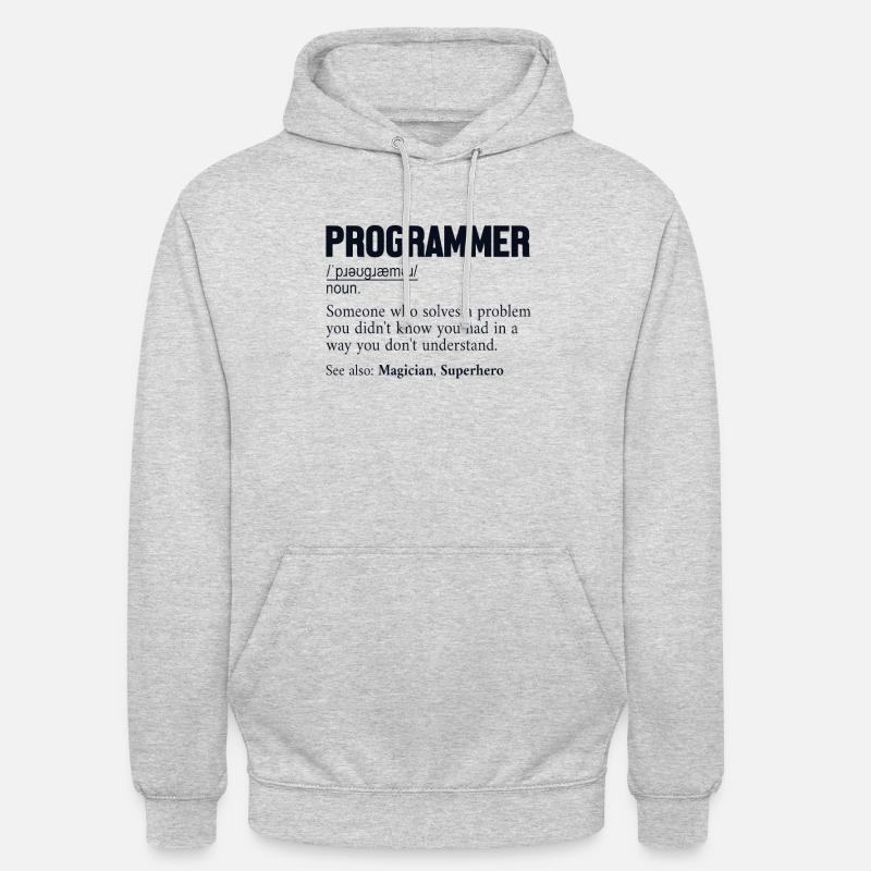 Programmer Definition Softwareentwickler Coder - Unisex Hoodie - Hellgrau meliert