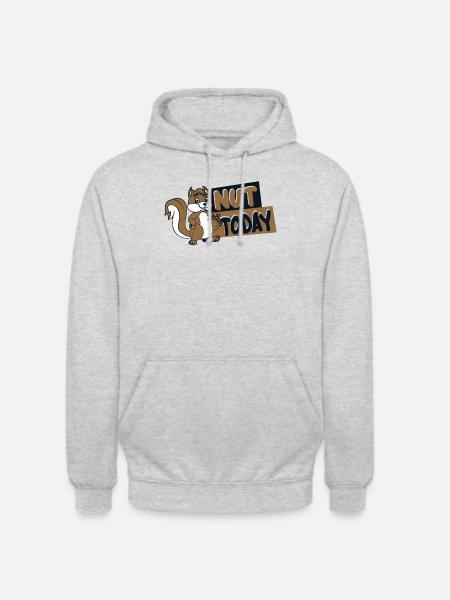 Nut Today Fuchshörnchen Grauhörnchen Squirrel - Unisex Hoodie - Hellgrau meliert