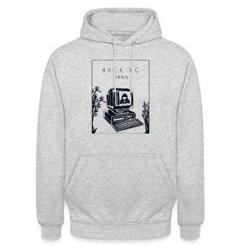 Hacking Chinese Hanzi Social Engineering Phishing - Unisex Hoodie - Hellgrau meliert - Vorne - Alina (178cm) & Michal (187cm)