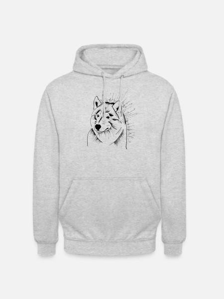 Vierbeiner Wauwau Rüde Hundebesitzer Wolfshund - Unisex Hoodie - light heather grey