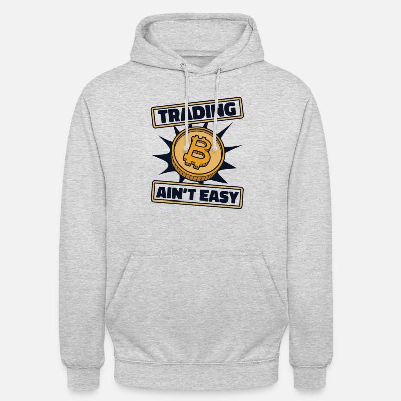 Trading Ain't Easy Blockchain Crypto - Unisex Hoodie - Hellgrau meliert