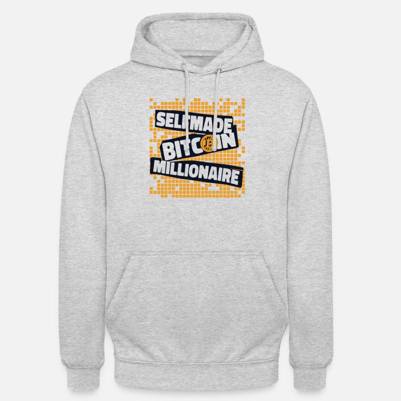 Bitcoin Millionnaire Blockchain Crypto - Sweat-shirt à capuche unisexe - gris clair chiné