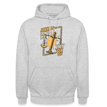 Anwälte pinkeln nicht, sie verklagen Rechtsbeistand - Unisex Hoodie - Hellgrau meliert - Vorne - Alina (178cm) & Michal (187cm)
