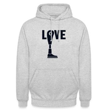 Liebe künstliche Beine Prothese Fuß Benutzer Bein - Unisex Hoodie - Hellgrau meliert - Vorne - Alina (178cm) & Michal (187cm)