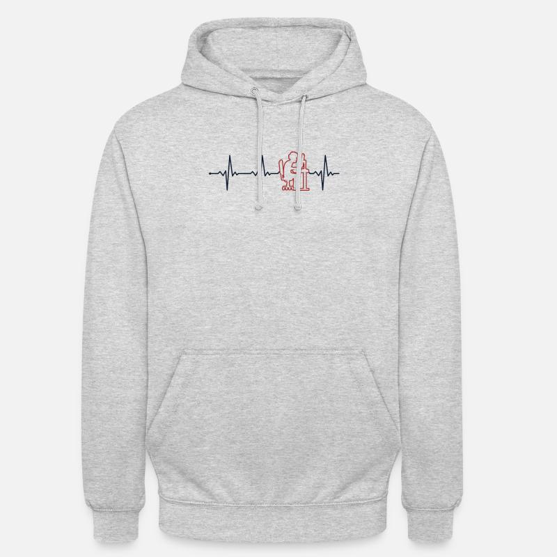 Programmer, Heartbeat, Software Developer, Coder - Unisex Hoodie - light heather grey
