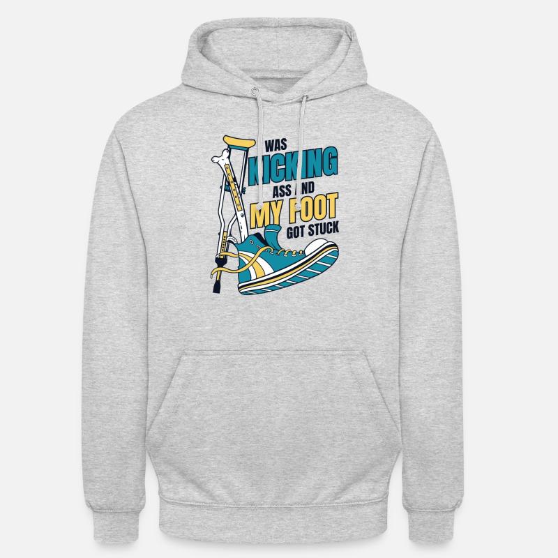 J’avais botté le cul os cassé os cassé os du doigt - Sweat-shirt à capuche unisexe - gris clair chiné