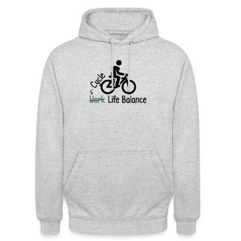 Cyclisme, équilibre entre vie professionnelle et vie privée – Trouvez votre - Sweat-shirt à capuche unisexe - gris clair chiné - Devant - Alina (178cm) & Michal (187cm)