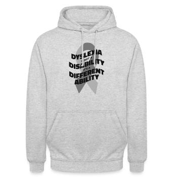 Legasthenie ist keine Behinderung Legasthenie Apraxie - Unisex Hoodie - Hellgrau meliert - Vorne - Alina (178cm) & Michal (187cm)