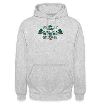 Dinge, die ich in meiner Freizeit mache Bonsai Töpfe Penjing - Unisex Hoodie - Hellgrau meliert - Vorne - Alina (178cm) & Michal (187cm)