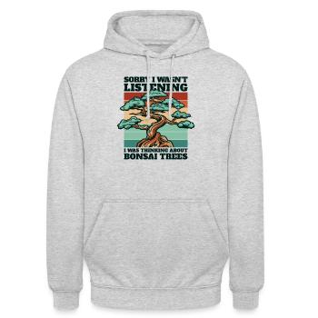 Dachte an Bonsai Bäume Indoor Bonsai - Unisex Hoodie - Hellgrau meliert - Vorne - Alina (178cm) & Michal (187cm)