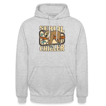 Refroidisseur en série Folivora Pilosa à gorge brune - Sweat-shirt à capuche unisexe - gris clair chiné - Devant - Alina (178cm) & Michal (187cm)