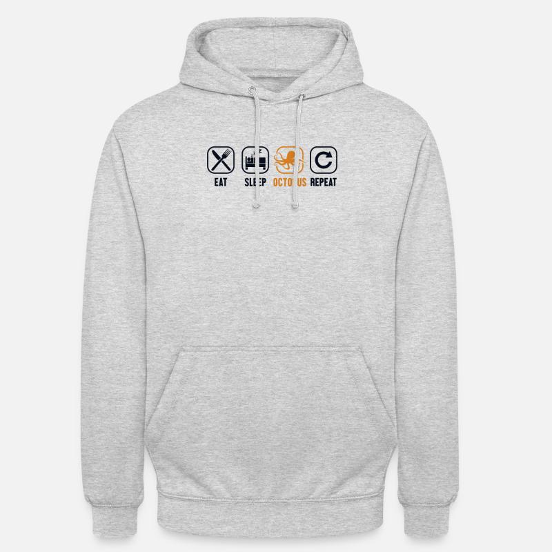 Manger Dormir Octopus Répéter Octopodes Octopoda Lover Sweat-shirt à capuche unisexe