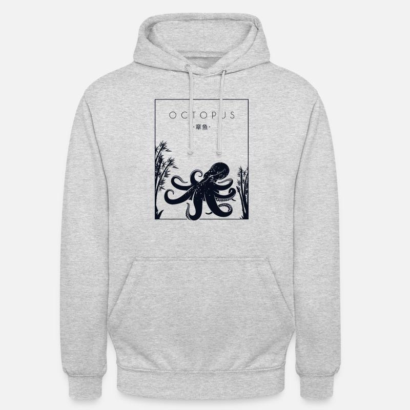 Octopus Chinese Hanzi Cephalopoda Octopodes - Unisex Hoodie - light heather grey