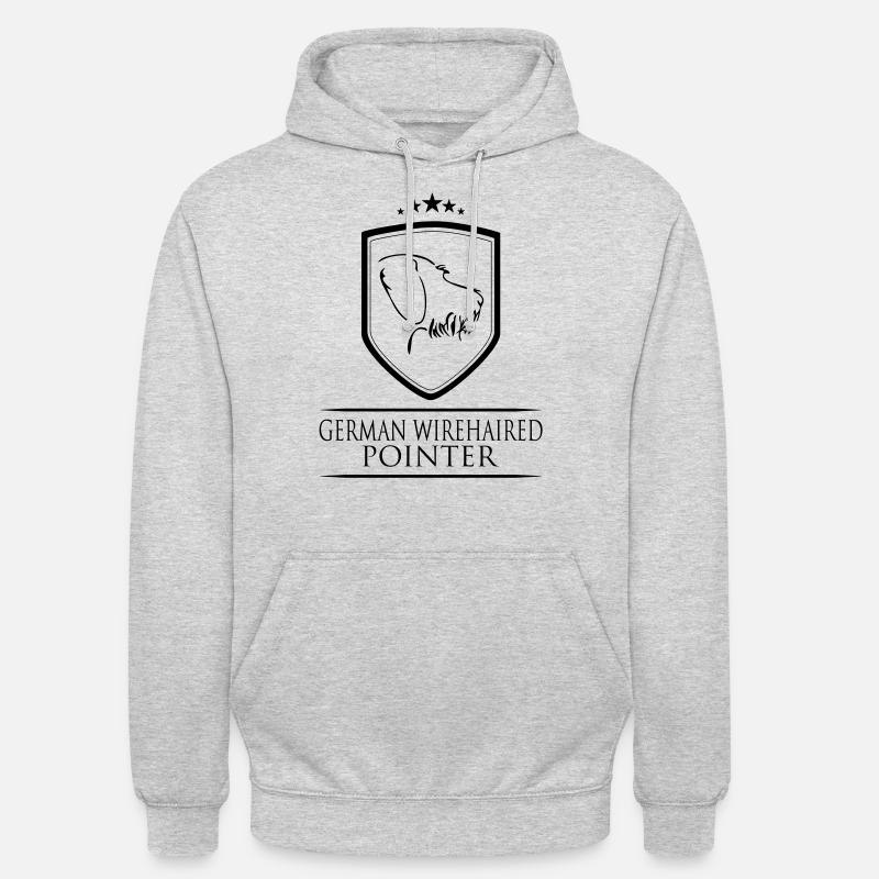 GERMAN WIREHAIRED POINTER WAPPEN - Unisex Hoodie - Hellgrau meliert