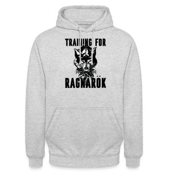 viking vikings - Sweat-shirt à capuche unisexe - gris clair chiné - Devant - Alina (178cm) & Michal (187cm)