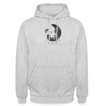Judah Lion Christ Jüdische Religion T Shirt - Unisex Hoodie - Hellgrau meliert - Vorne - Alina (178cm) & Michal (187cm)