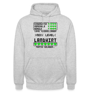 Landwirt Prüfung Ausbildung bestanden - Unisex Hoodie - Hellgrau meliert - Vorne - Alina (178cm) & Michal (187cm)