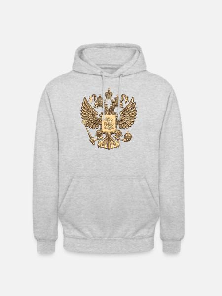 fier d'être russe - Sweat-shirt à capuche unisexe - gris clair chiné