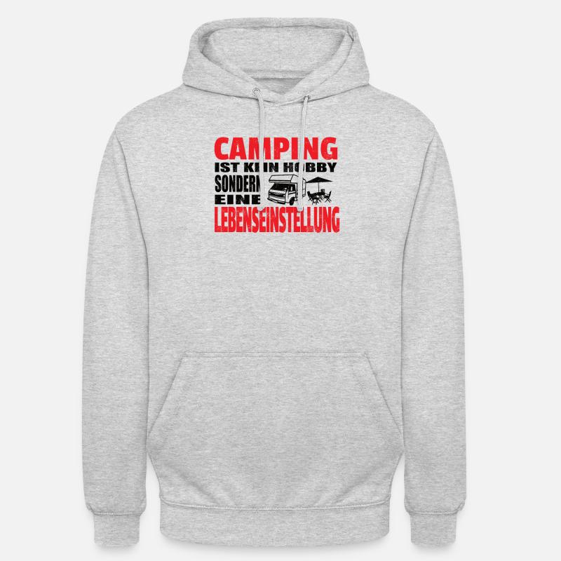 Camper Geschenkidee Camping - Unisex Hoodie - Hellgrau meliert
