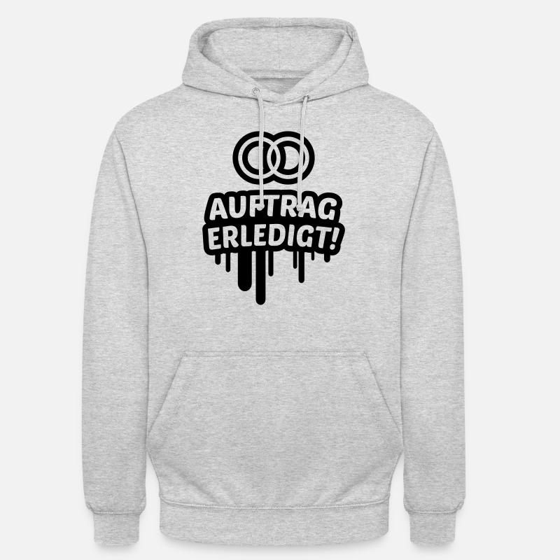 Auftrag erledigt, ehe, hochzeit 1c - Unisex Hoodie - Hellgrau meliert