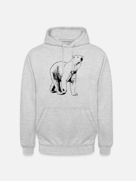 Eisbär - Polar bear - Arktis - Unisex Hoodie - Hellgrau meliert