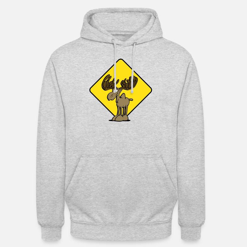 Attention Moose Moose - Sweat-shirt à capuche unisexe - gris clair chiné