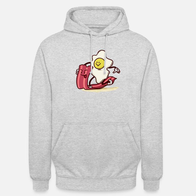 disque monte Egg Bacon - Sweat-shirt à capuche unisexe - gris clair chiné