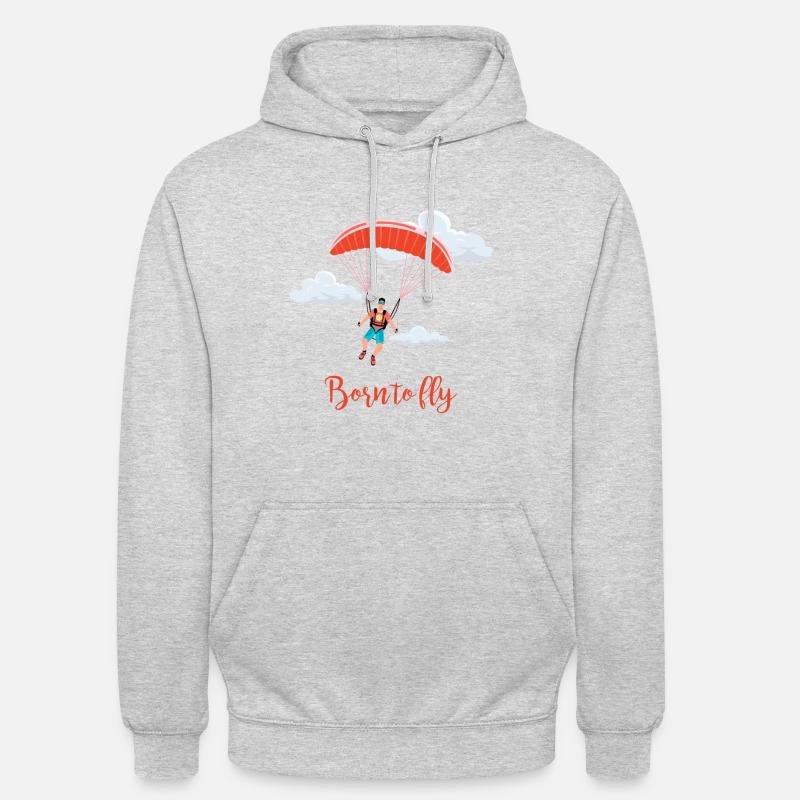 Parachutisme et parachutisme - Sweat-shirt à capuche unisexe - gris clair chiné