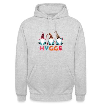 Hygge Christmas - Unisex Hoodie - Hellgrau meliert - Vorne - Alina (178cm) & Michal (187cm)