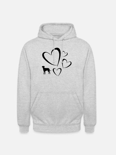 Heart dog Jimmy - Unisex Hoodie - light heather grey