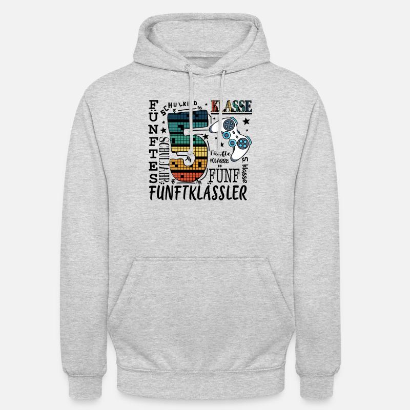 Jeux de 5e année - Sweat-shirt à capuche unisexe - gris clair chiné