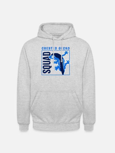 Geckos d'animaux exotiques Joli gecko à crête de - Sweat-shirt à capuche unisexe - gris clair chiné