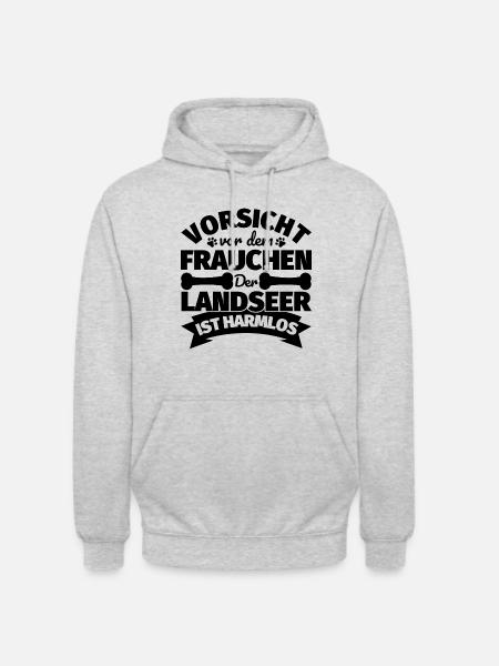 Landseer Frauchen lustig Geschenk - Unisex Hoodie - Hellgrau meliert