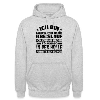 Fachpraktikerin für Kreislauf Geschenk lustig Himm - Unisex Hoodie - Hellgrau meliert - Vorne - Alina (178cm) & Michal (187cm)