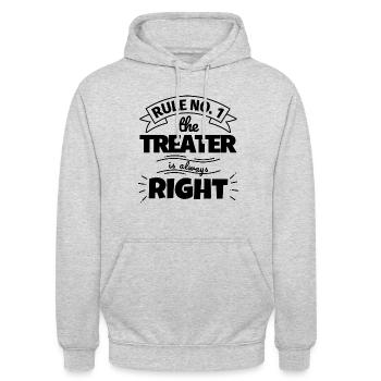 TREATER lustiges Geschenk - Unisex Hoodie - Hellgrau meliert - Vorne - Alina (178cm) & Michal (187cm)