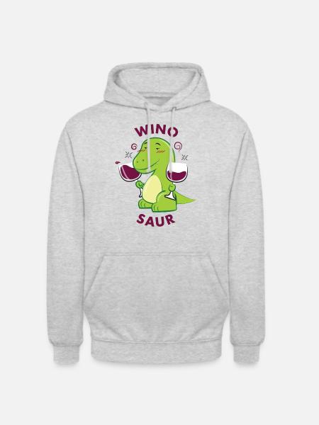Winosaur Rex - Unisex Hoodie - Hellgrau meliert