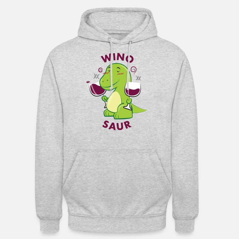 Winosaur Rex - Unisex Hoodie - Hellgrau meliert