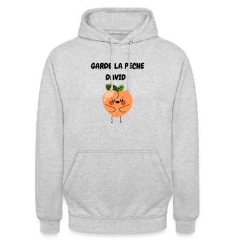 Garde la pêche David - Sweat-shirt à capuche unisexe - gris clair chiné - Devant - Alina (178cm) & Michal (187cm)