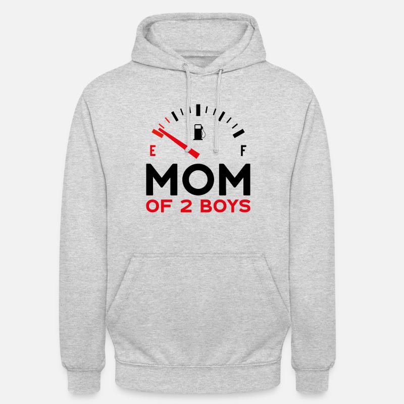 MAMAN DE 2 GARÇONS - Sweat-shirt à capuche unisexe - gris clair chiné