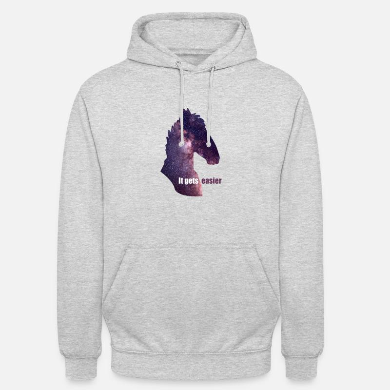 Cela devient plus facile - Sweat-shirt à capuche unisexe - gris clair chiné